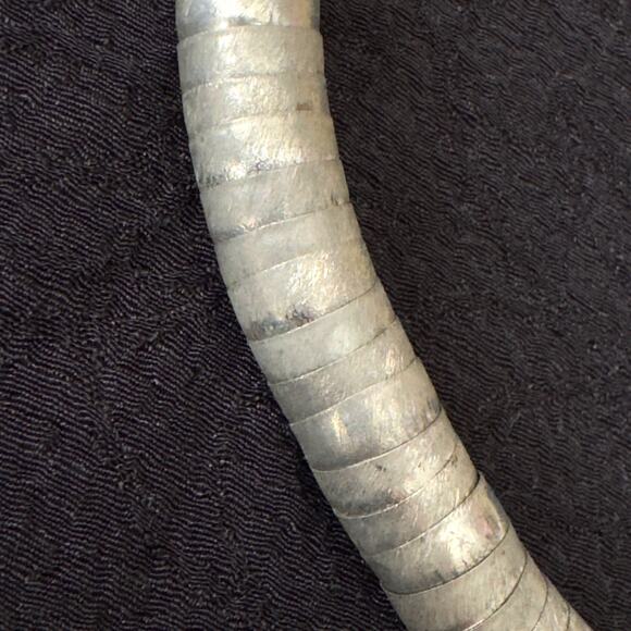Crafting Strand Statement Silver Serpentine Tribal Necklace Vintage 1970-90s - Picture 1 of 6
